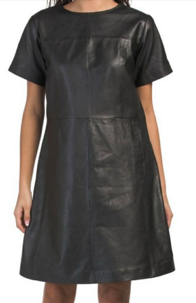 Bod & Christensen Leather Fammy Dress - Size Small