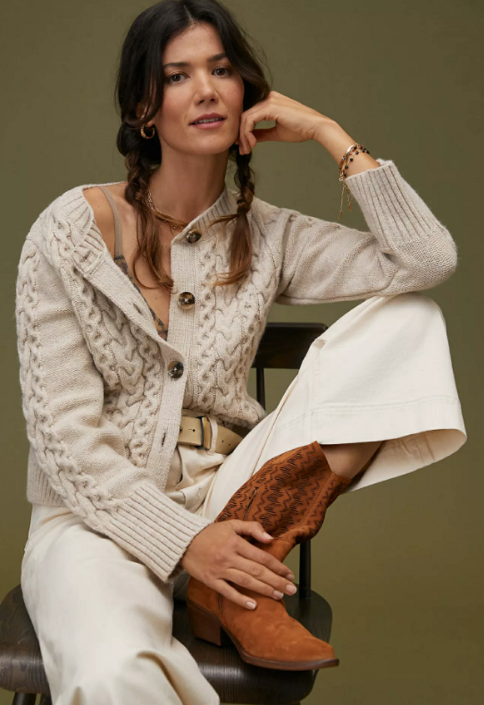 Maeve Cable-Knit Cardigan - Size Small