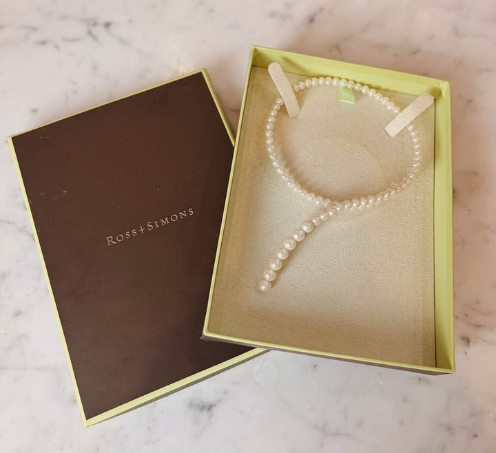 Ross Simons Oval Curved Collar Pearl Necklace