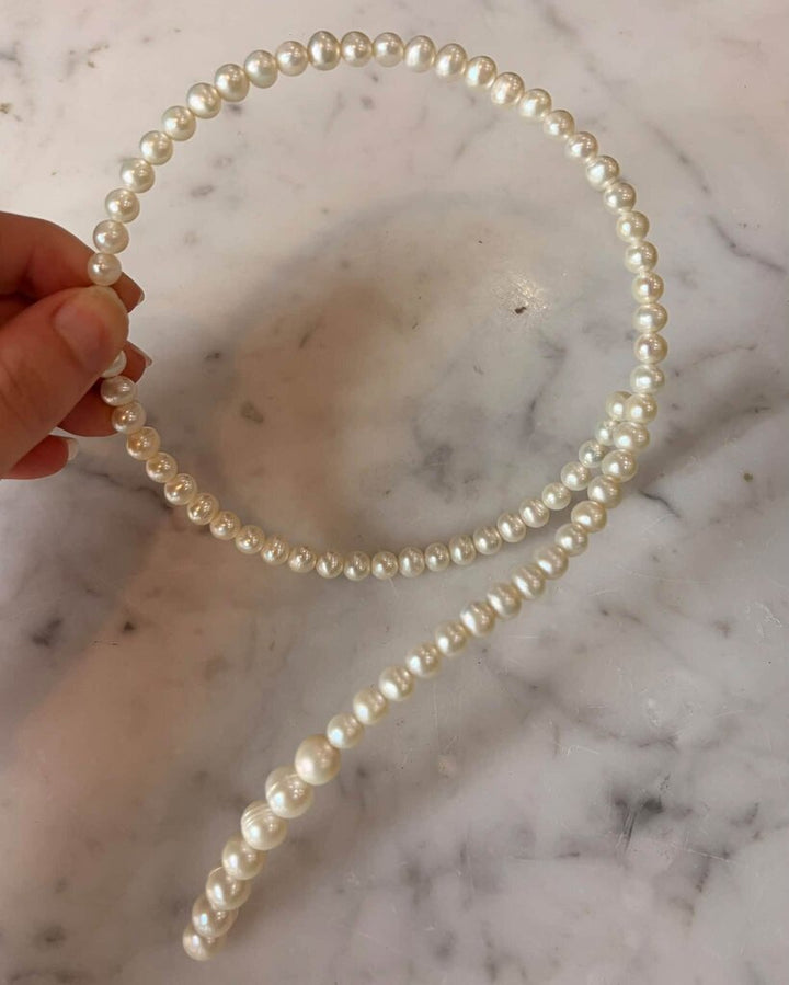Ross Simons Oval Curved Collar Pearl Necklace