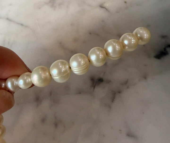 Ross Simons Oval Curved Collar Pearl Necklace
