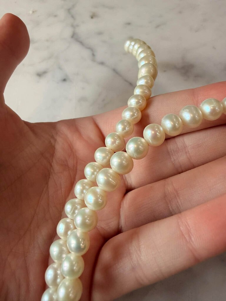 Ross Simons Oval Curved Collar Pearl Necklace