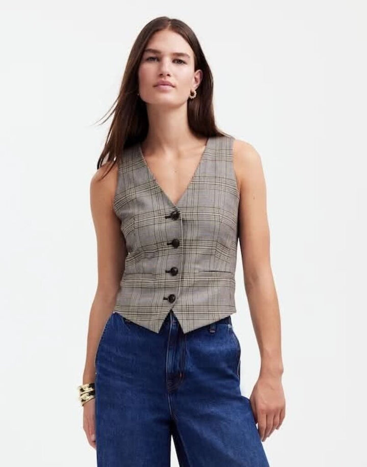 Madewell Waisted Vest in Yarn-Dye - Size 2 (Retails for $128)