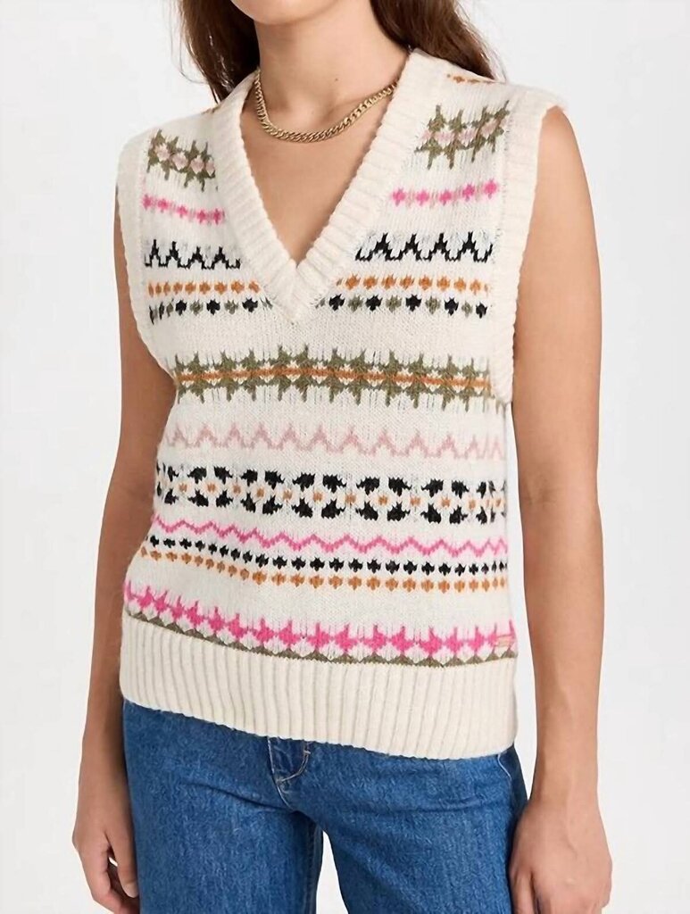 Scotch & Soda Relaxed Fit Fair Isle Sweater Vest- Size Small