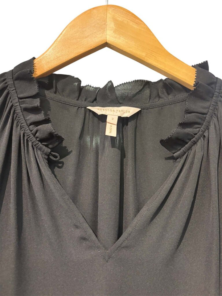 Rebecca Taylor Black Silk Blouse- Size 2