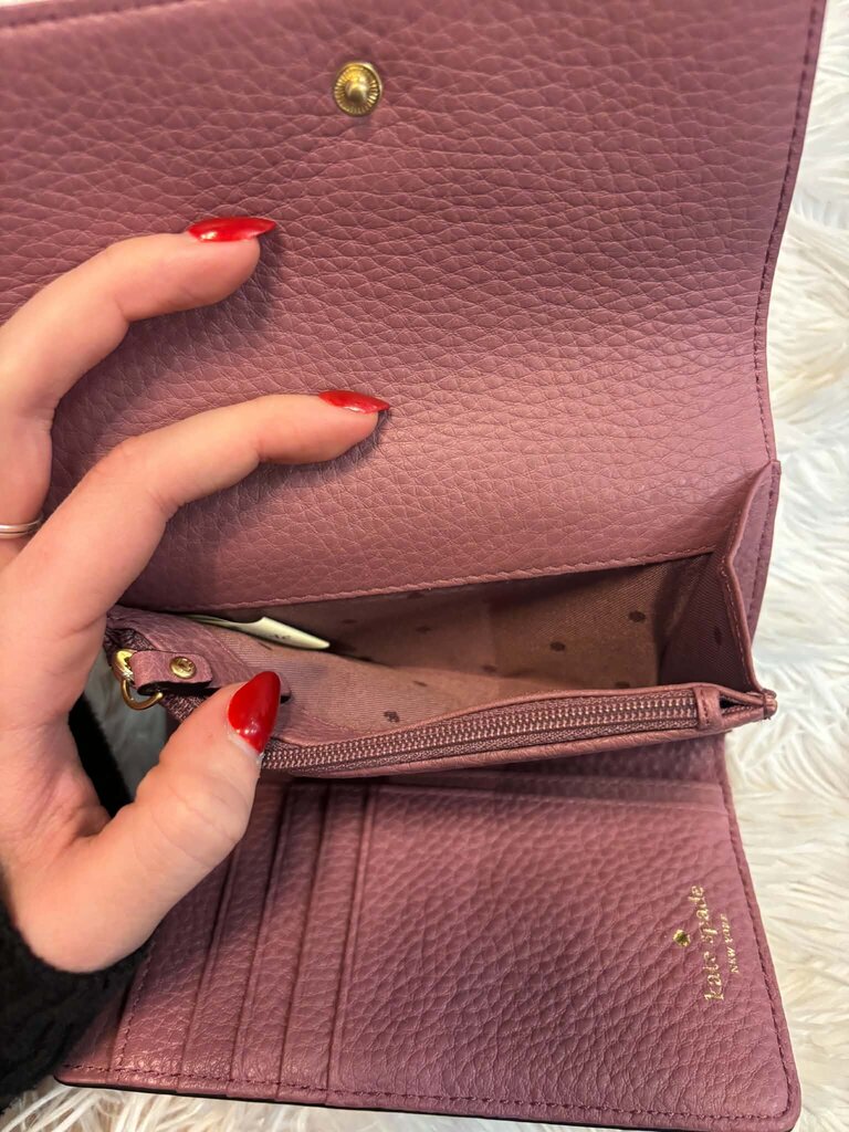 Kate Spade Pebbled Pink Leather Wallet