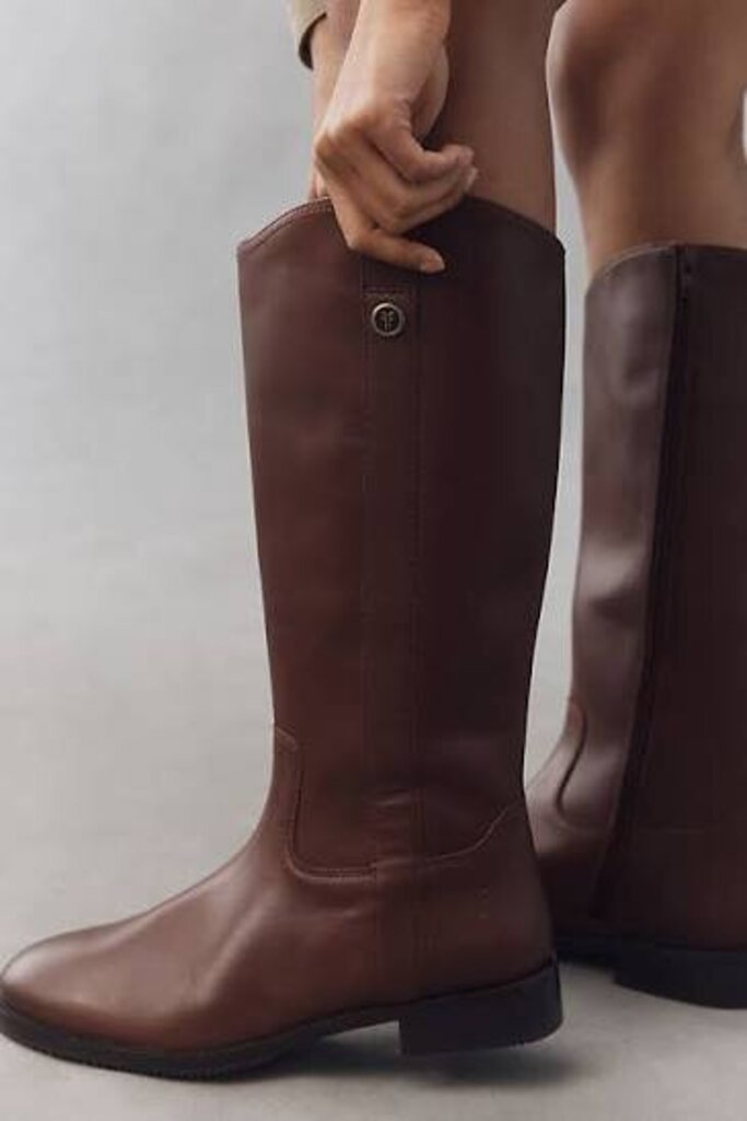 Frye Melissa Lug Tall Boots in Saddle - Size 7 (retails $348)