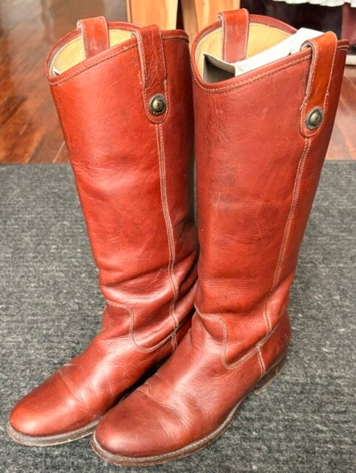 Frye Melissa Lug Tall Boots in Saddle - Size 7 (retails $348)