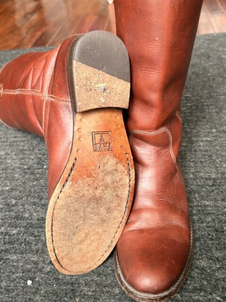 Frye Melissa Lug Tall Boots in Saddle - Size 7 (retails $348)