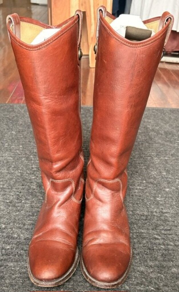 Frye Melissa Lug Tall Boots in Saddle - Size 7 (retails $348)