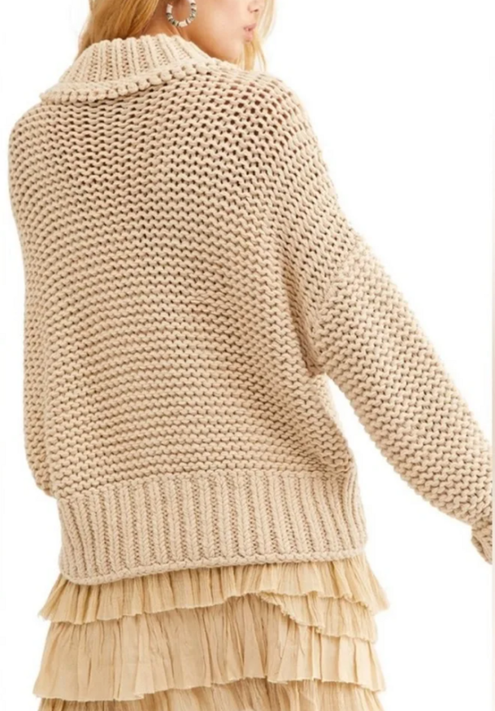 Free People My Only Sunshine Sweater in Ivory - Size Medium