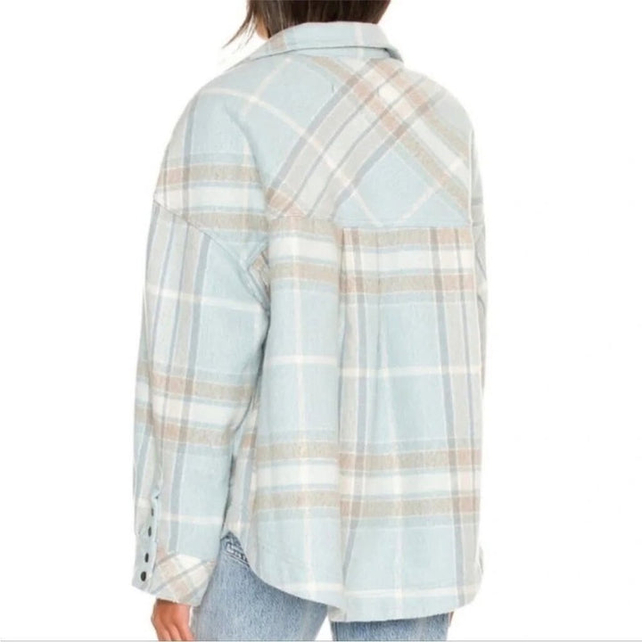 Free People Cabin Cozy Button Down in Seafoam - Size Small