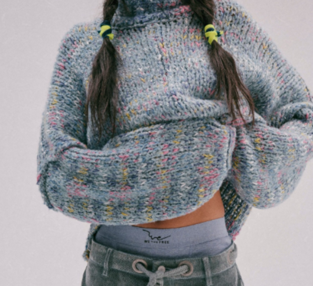 Free People NWT Supernatural Sweater in Blue Combo - Size Medium