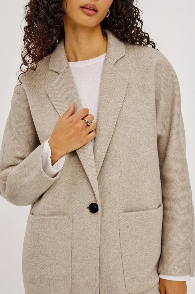 Rails Everest Coat in Oat Herringbone - Size XS (retailing for $398)