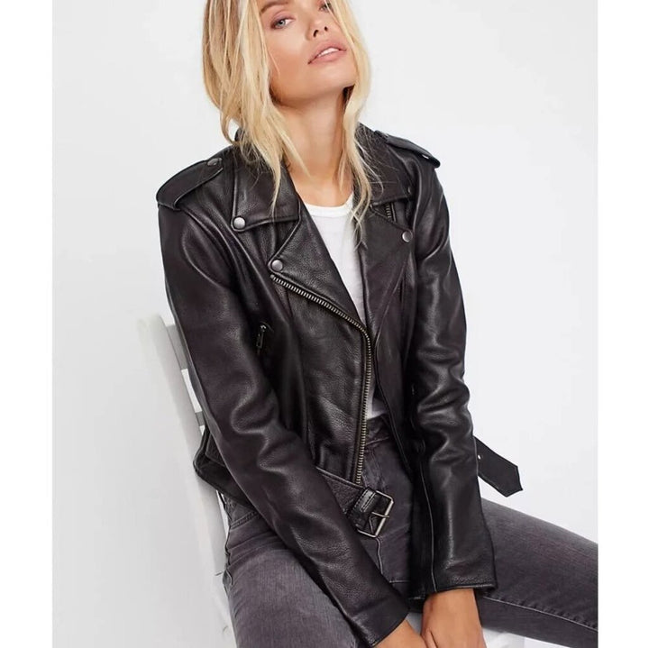 Understated Leather Moto Jacket - Size Medium (retails $550)