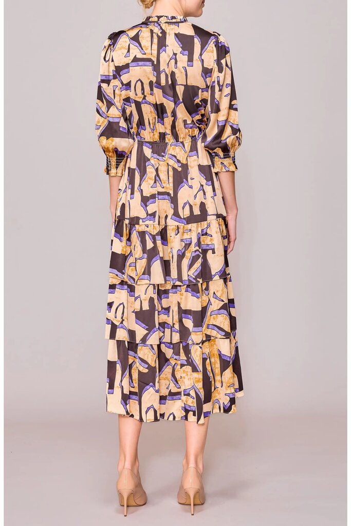 Melloday NWT Three-Quarter Sleeve Satin Midi Dress - Size Small