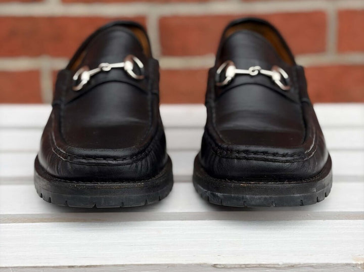Gucci Horsebit Accent Leather Loafers - Size 7