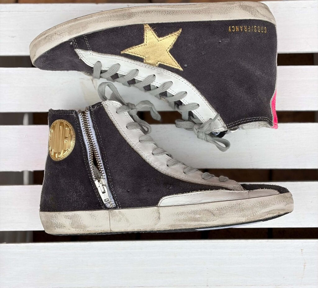 Golden Goose Suede Francy Gold Star Athletic Sneaker - Size 7