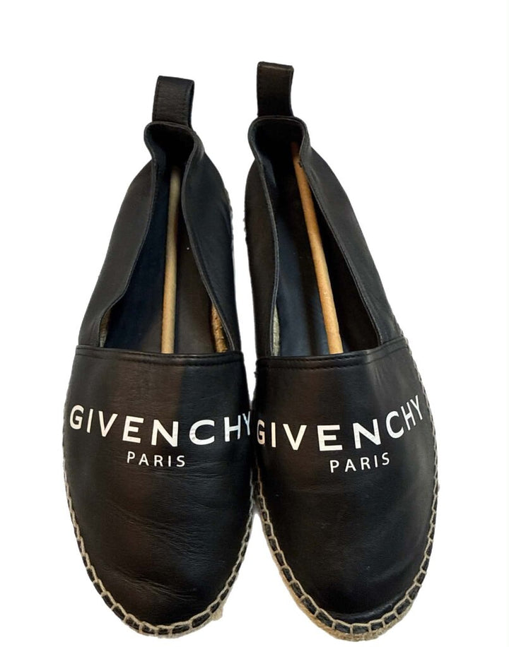 Givenchy Logo Leather Slip On Espadrilles - Size 40