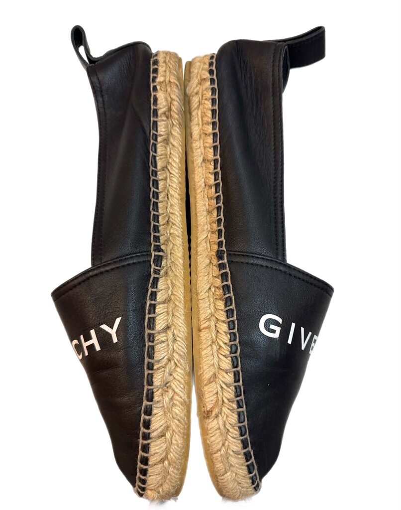 Givenchy Logo Leather Slip On Espadrilles - Size 40