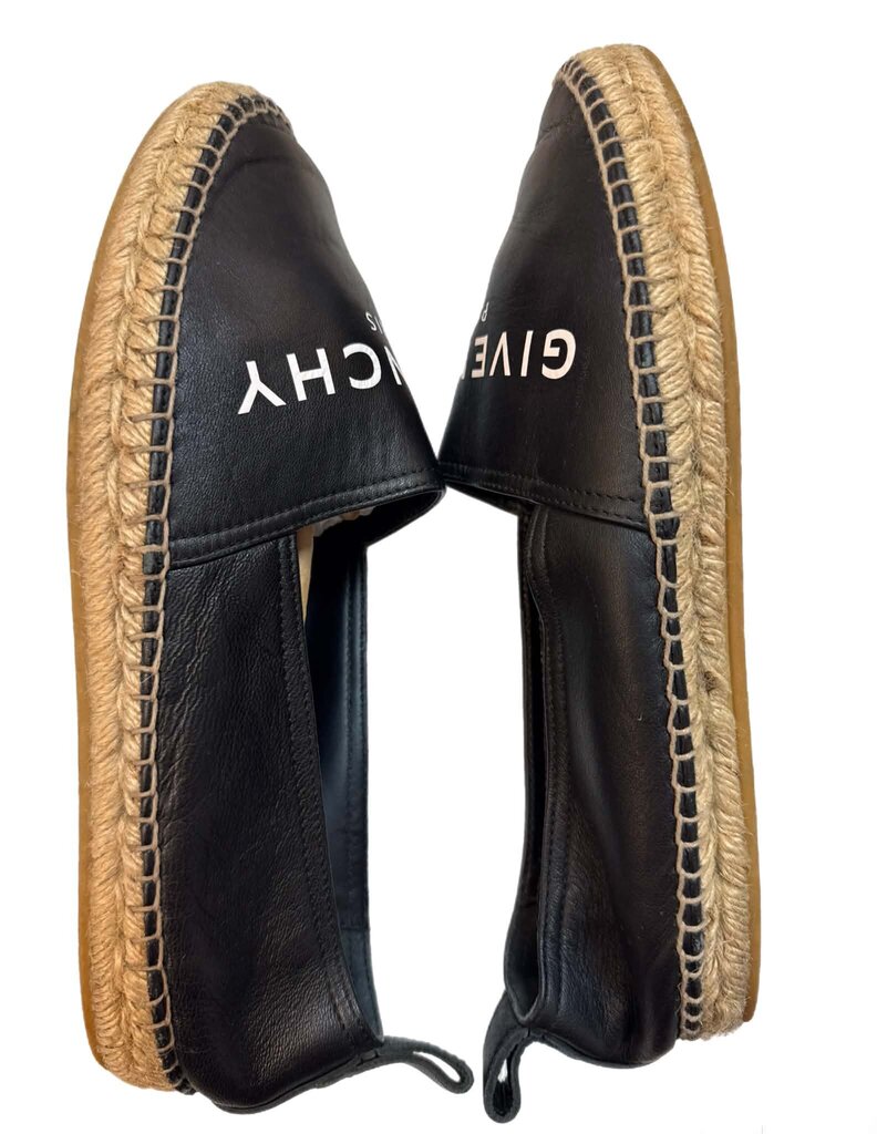 Givenchy Logo Leather Slip On Espadrilles - Size 40
