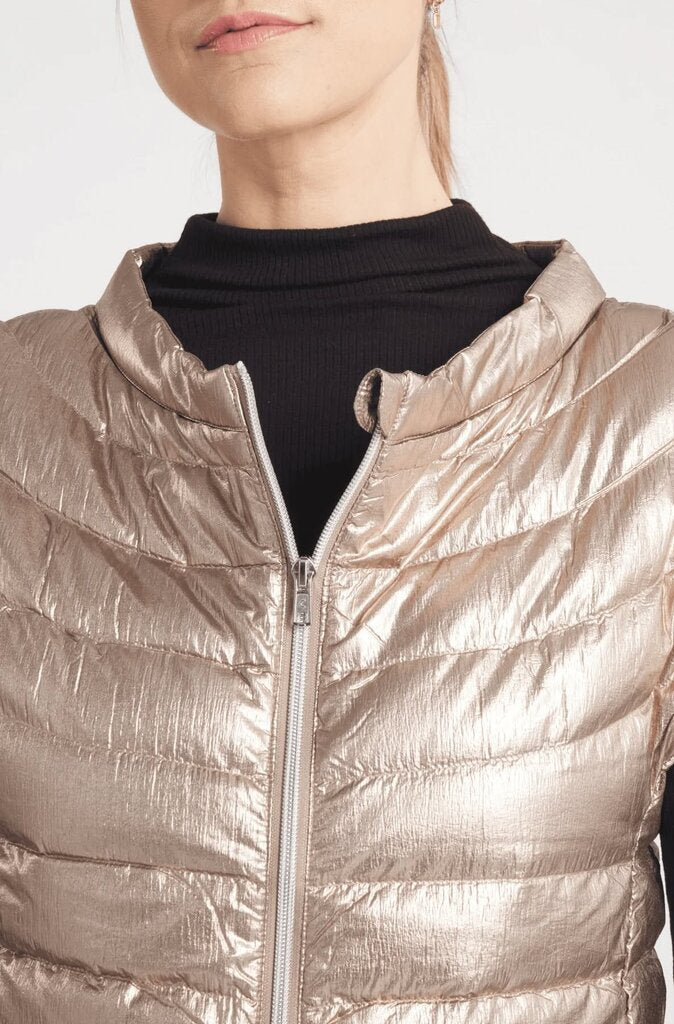 Cotes of London The St Ives Down Vest in Metallic Gold - Size Large (Retails for $248)