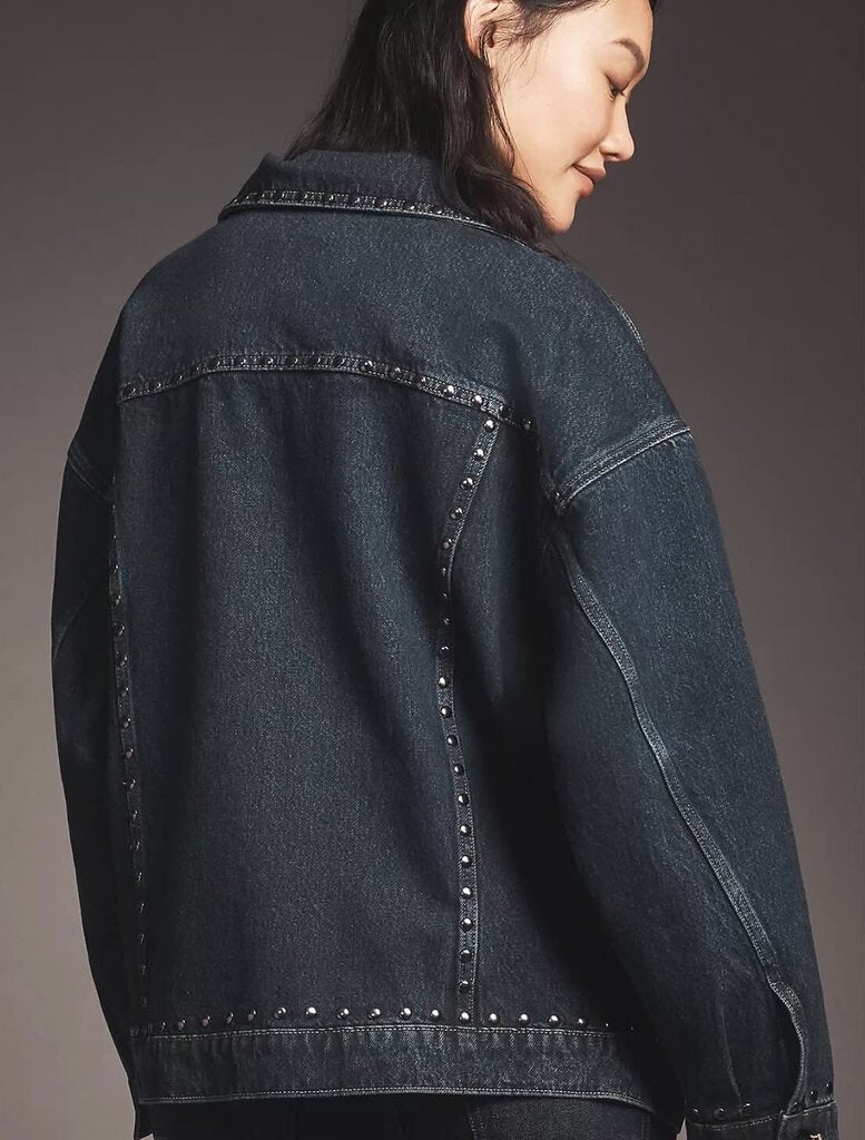 Anthropologie Pilcro The Weston Denim Boyfriend Studded Edition Jacket NWT
