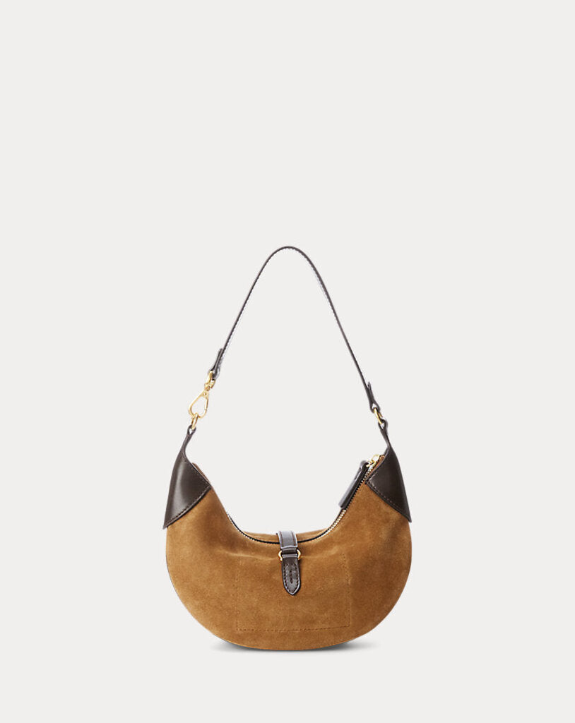 Ralph Lauren Polo ID Suede Mini Shoulder Bag in Maple (Retails $498)