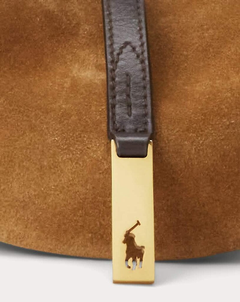 Ralph Lauren Polo ID Suede Mini Shoulder Bag in Maple (Retails $498)