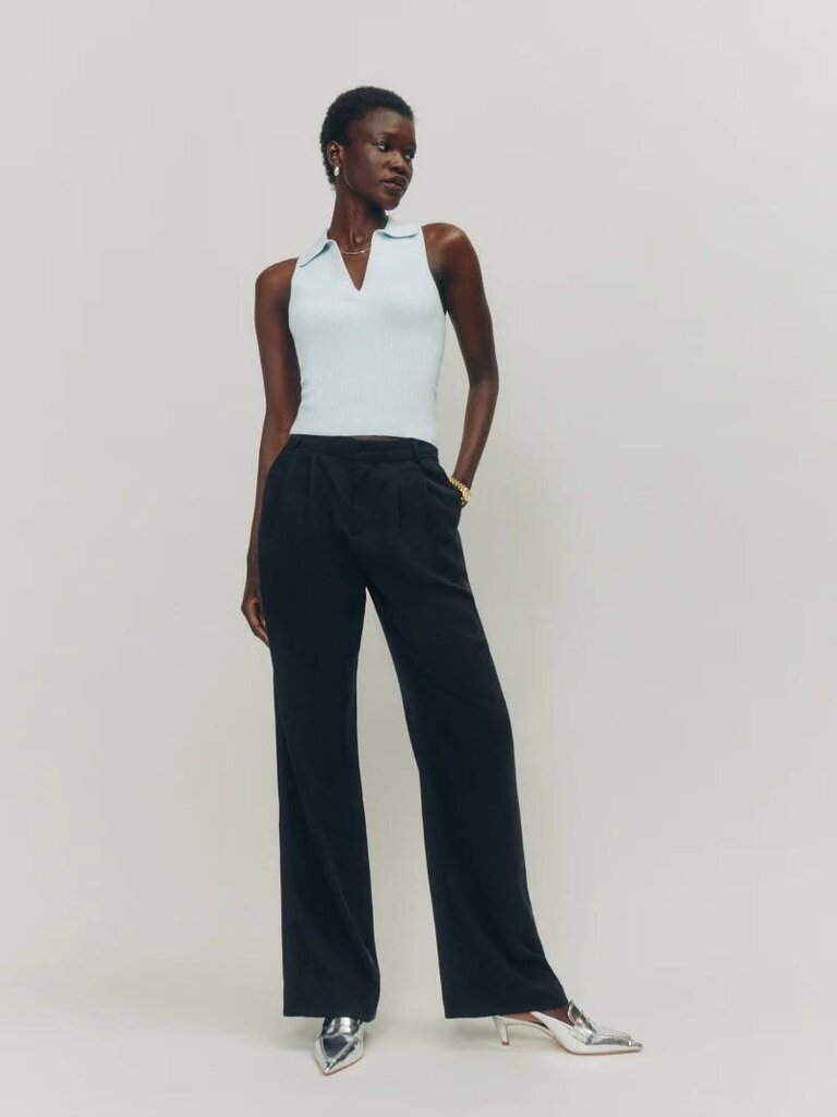 Reformation Mason Satin NWT Pants in Black - Size 12