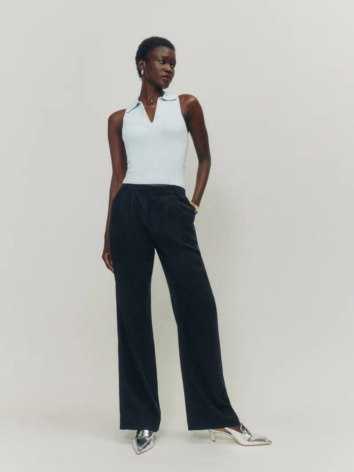 Reformation Mason Satin NWT Pants in Black - Size 12