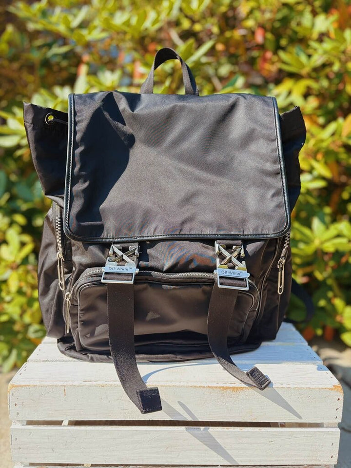 Off White Arrow Tuc Nylon Backpack