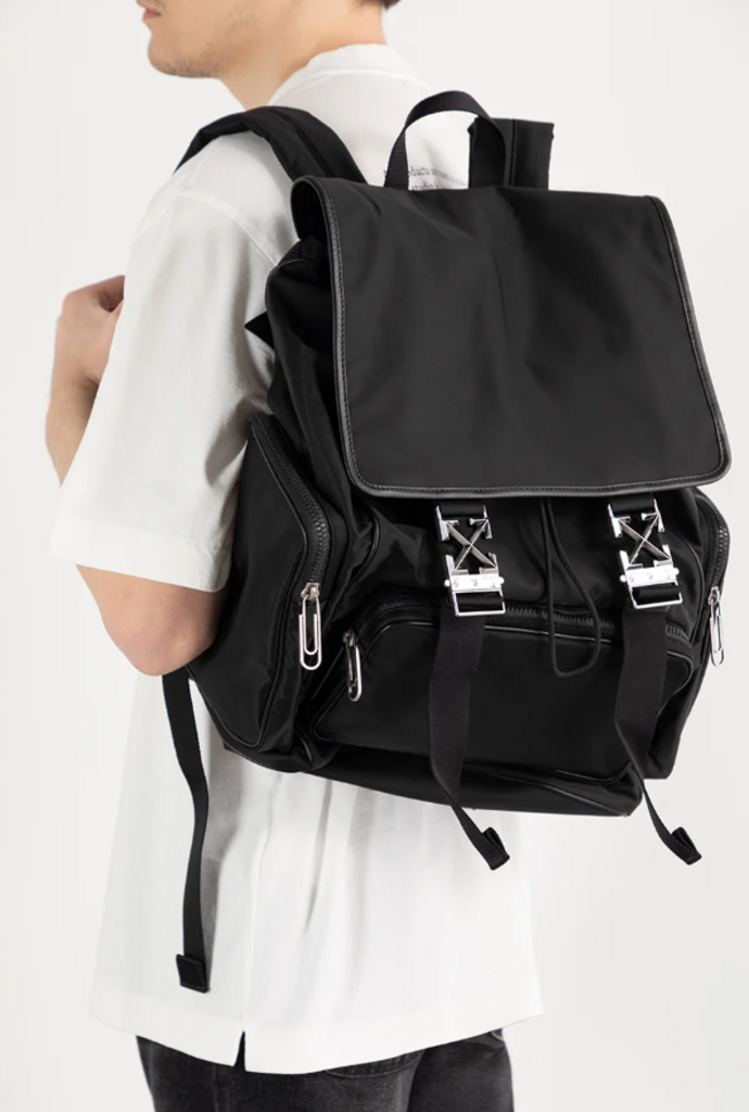 Off White Arrow Tuc Nylon Backpack