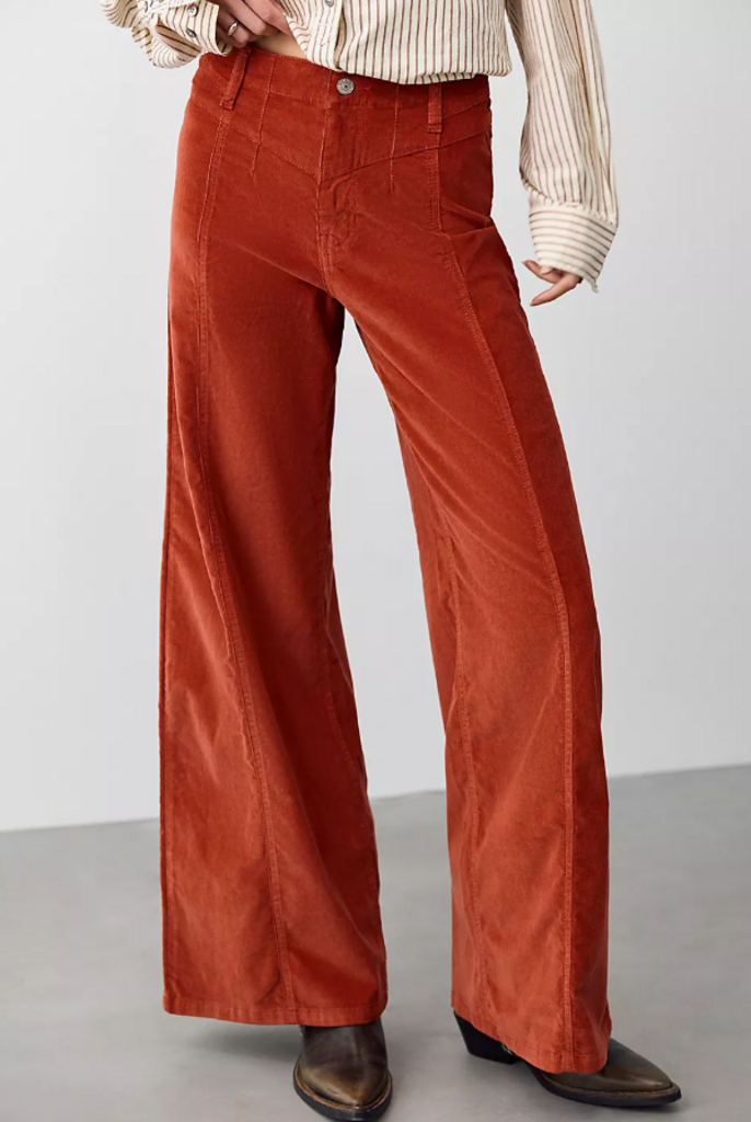 Free People Libre Cord Wide Leg Jeans in Bossa Nova - Size 24