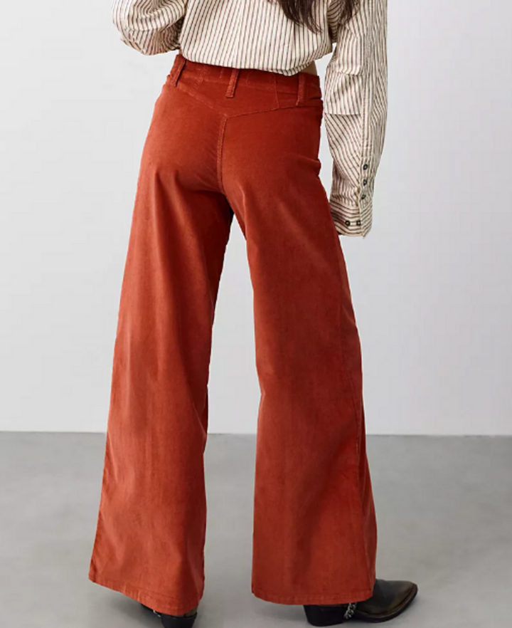 Free People Libre Cord Wide Leg Jeans in Bossa Nova - Size 24
