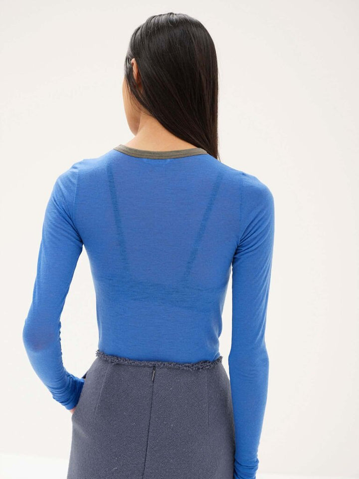 Auralee Cashmere Nylon Jersey Ringer Tee- Size Small