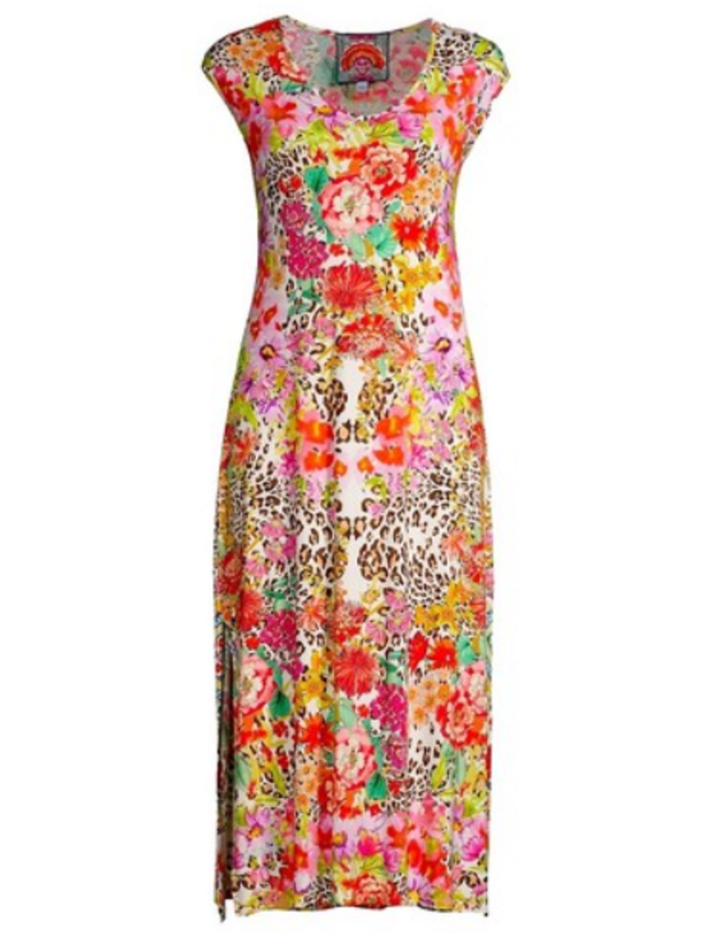 Johnny Was Wild Garden Floral Midi Dress - Size Small