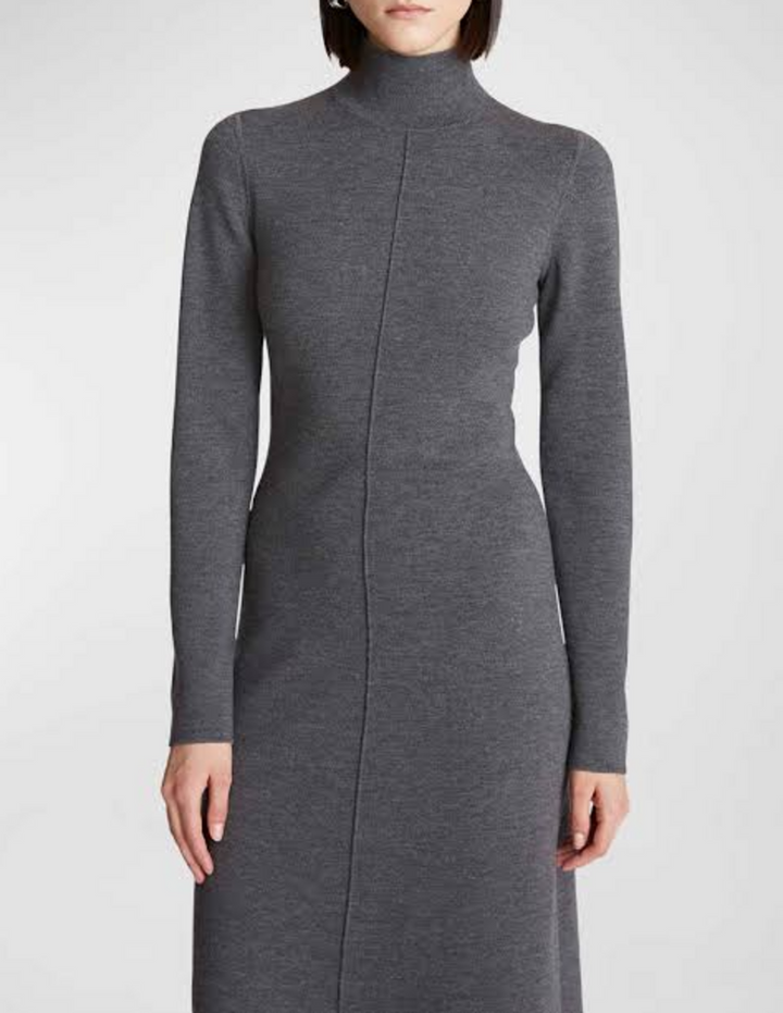 Halston Shelby Turtleneck Wool Midi Dress - Size Large