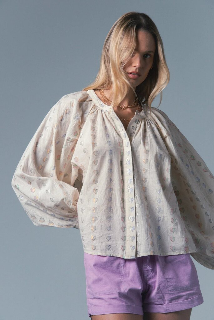 The Shirt 'The Minka Shirt' in Lurex Hearts - Size XS