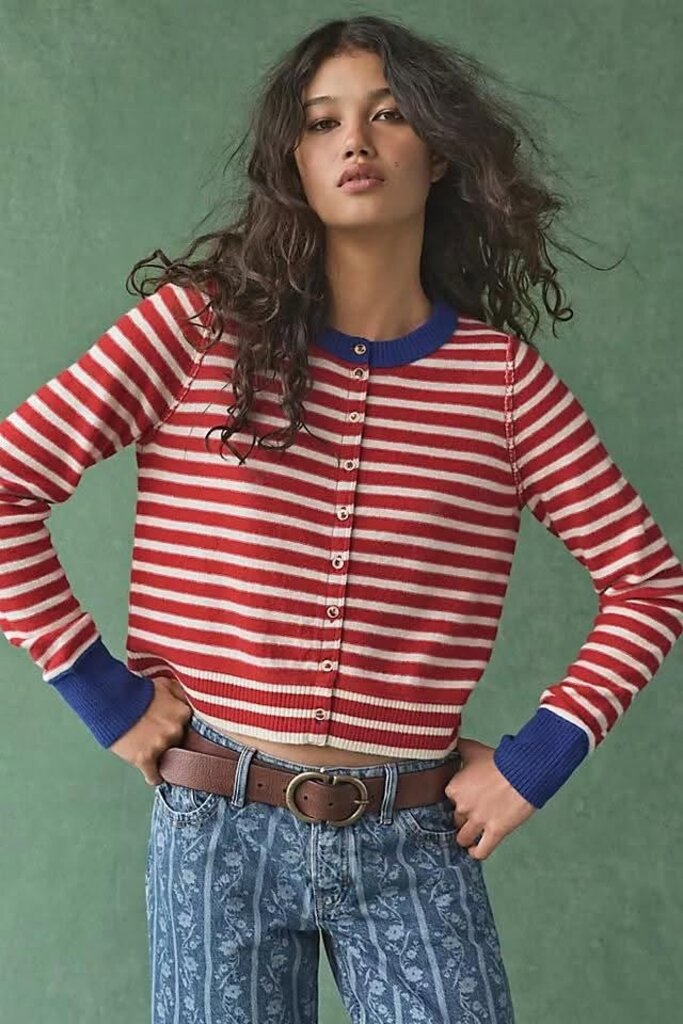 Free People Nocturnal Stripe Cardigan - Size Small