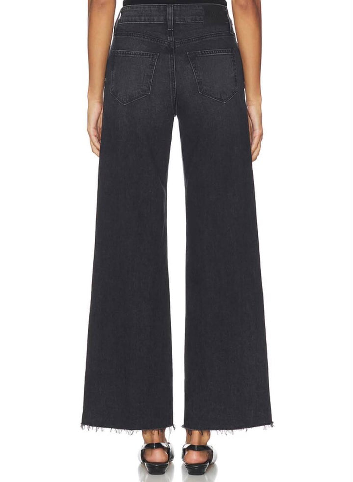 Paige Anessa Wide Leg Jeans in Viper Black Distressed - Size 29 (Retails for $259)