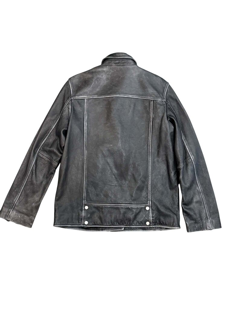 All Saints NWT Washed And Distressed Leather Biker Jacket - Size Medium