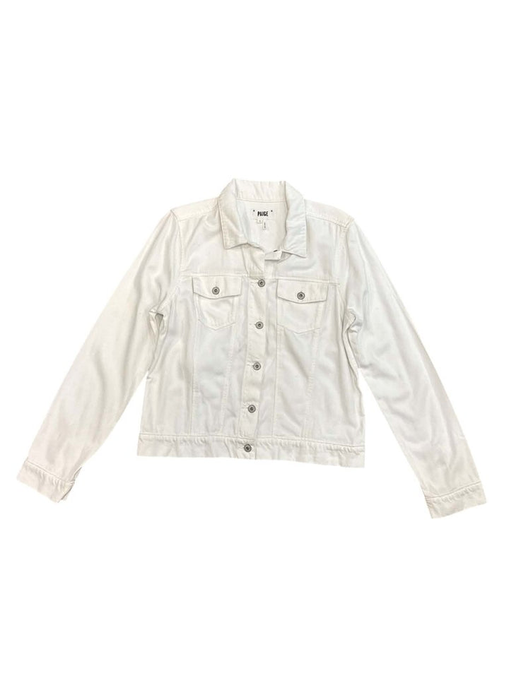 Paige Relaxed White Denim Jacket - Size Large