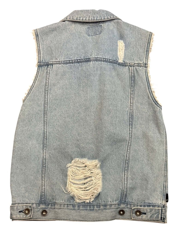 IRO NWT Distressed Denim Vest Jacket - Size 34