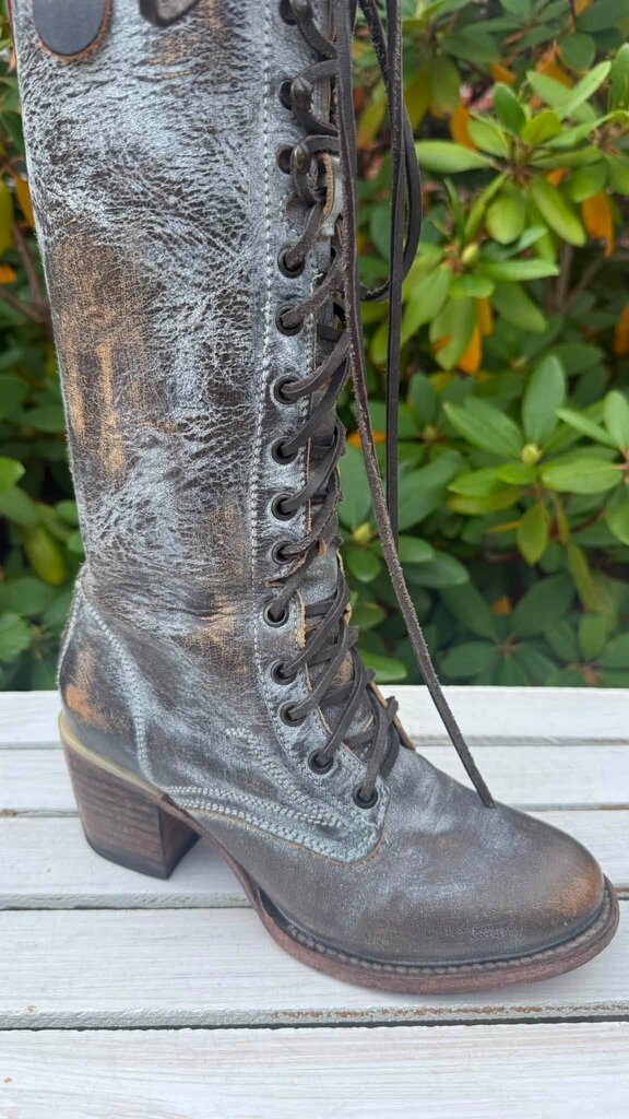 Free Bird By Steven Grany Tall Lace Up Leather Boots - Size 8 (Retails for $395)