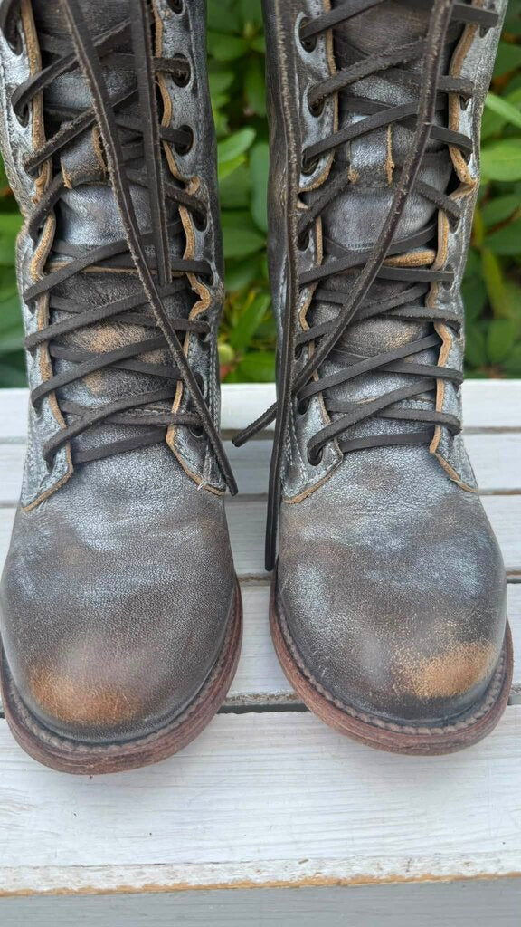 Free Bird By Steven Grany Tall Lace Up Leather Boots - Size 8 (Retails for $395)