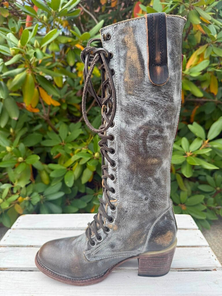 Free Bird By Steven Grany Tall Lace Up Leather Boots - Size 8 (Retails for $395)