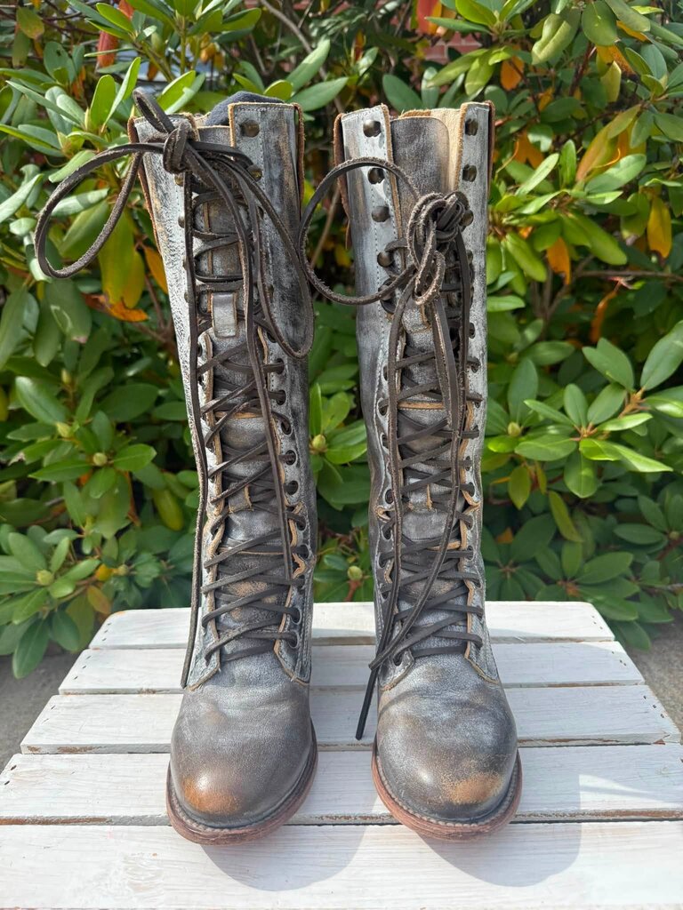Free Bird By Steven Grany Tall Lace Up Leather Boots - Size 8 (Retails for $395)