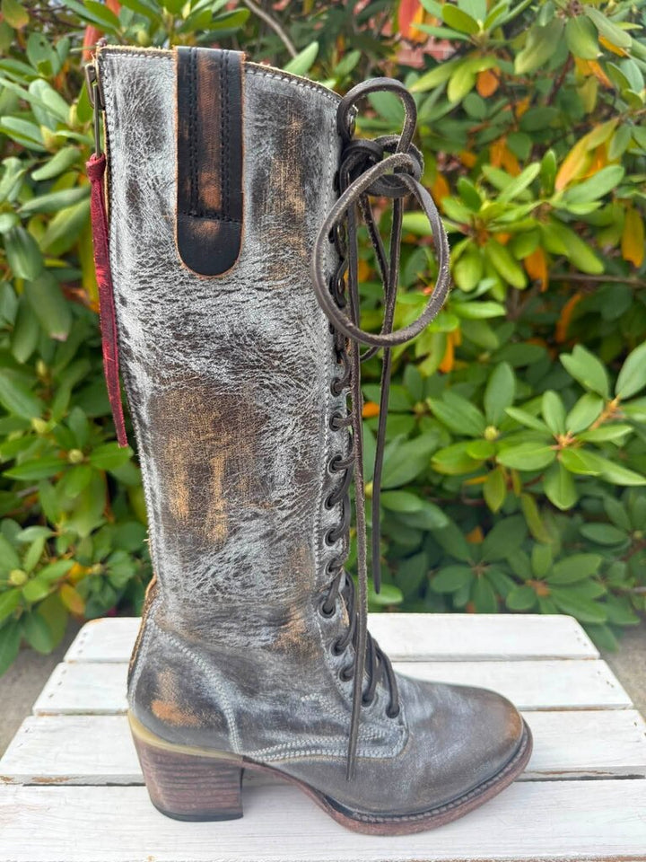 Free Bird By Steven Grany Tall Lace Up Leather Boots - Size 8 (Retails for $395)