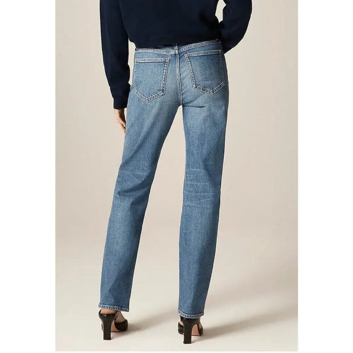 J. Crew Nipped Straight High Rise Jean in Bangkok Medium Wash - Size 32